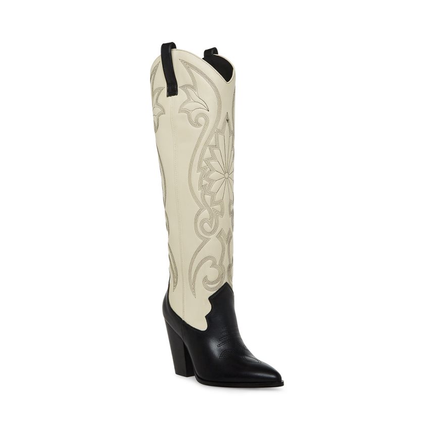 Botas Hasta La Rodilla Steve Madden Lasso Mujer Beige Negras | ES DR6S82